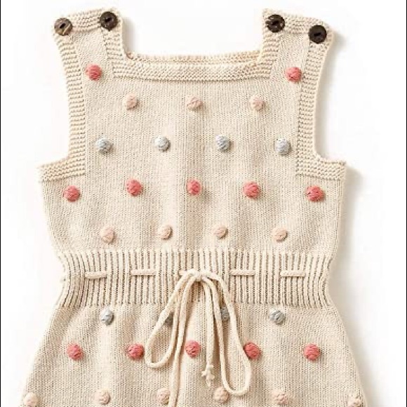 Pom Pom Nordic Knit Baby Onesie Sweater - Picture 6 of 9